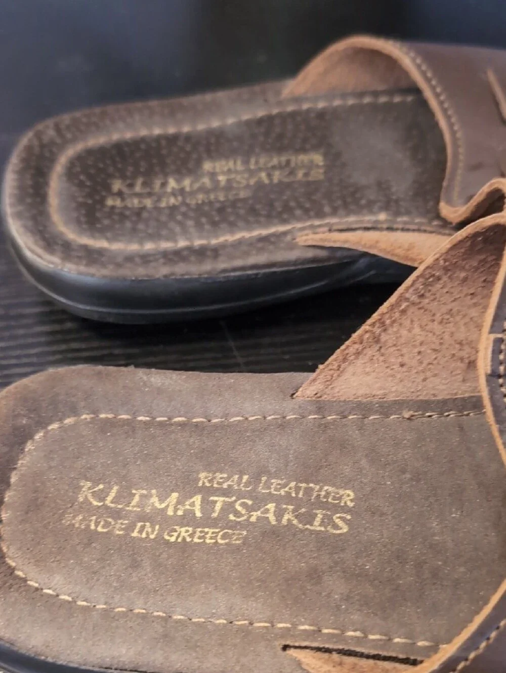 Brown Men's Slide Sandals -